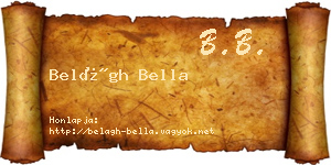 Belágh Bella névjegykártya